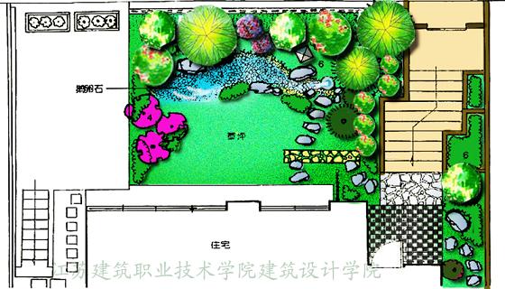 袁增泽,庭园平面图ps上色处理